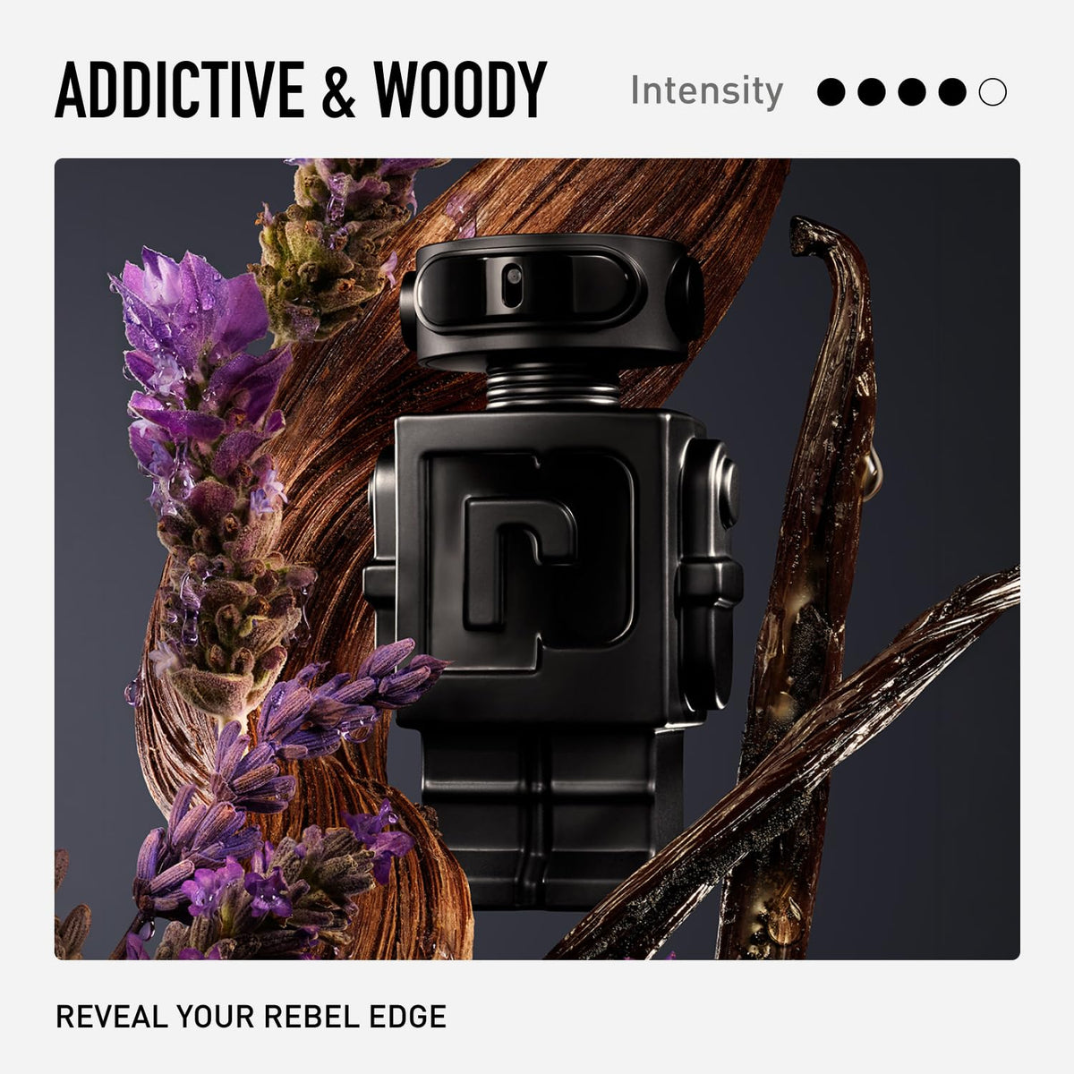 Vaporisateur de parfum Rabanne Phantom sur fond neutre
