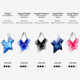 Vaporisation de Mugler Angel Stellar Eau de Parfum dans l'air
