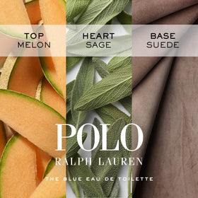 Vaporisation de Polo Blue sur la peau, mise en scène d'application