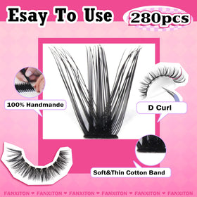 Variété de longueurs de cils du kit d'extensions FANXITON