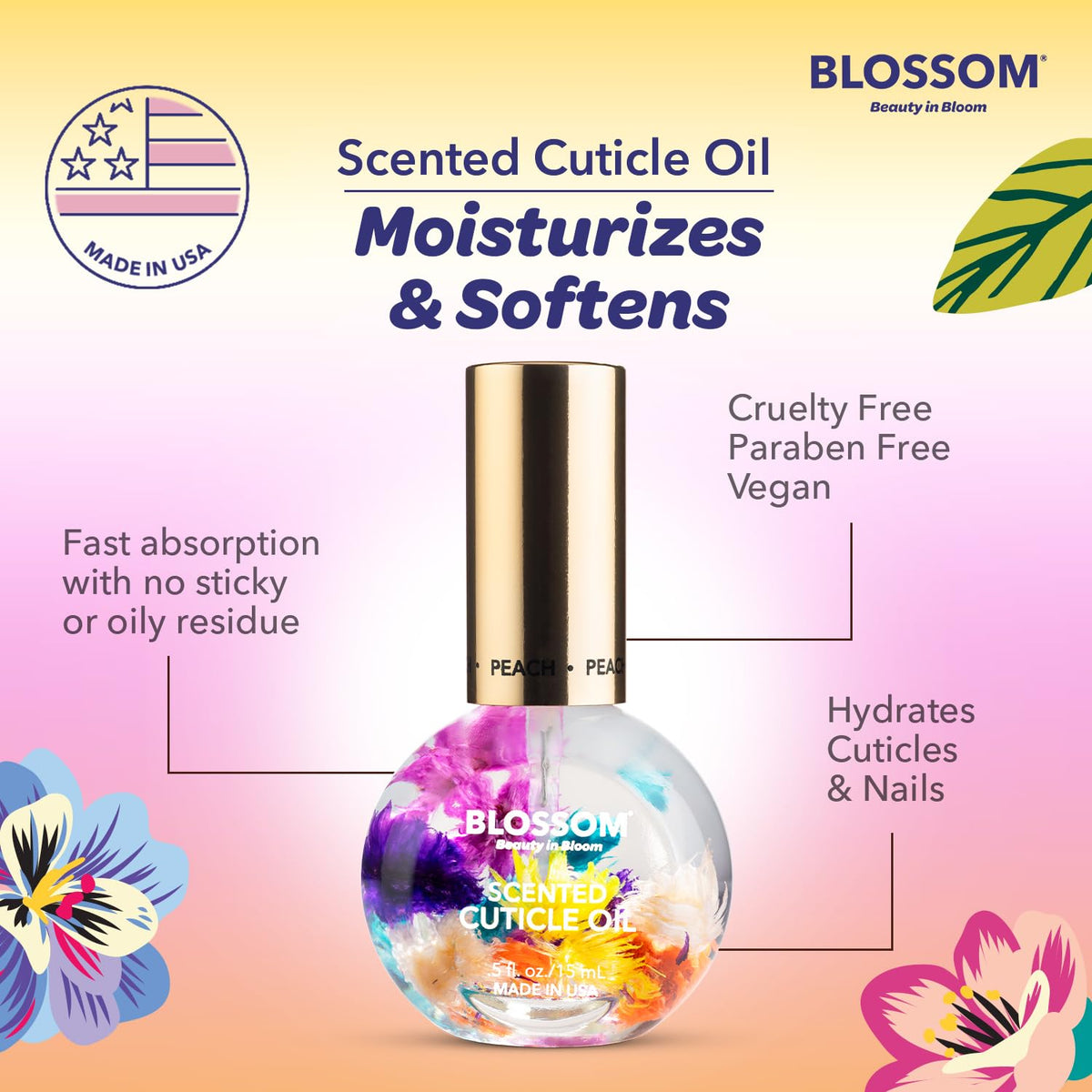 Variété de parfums d'huile pour cuticules Blossom