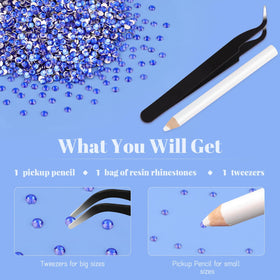 Variété de strass en résine dans différentes couleurs disponibles