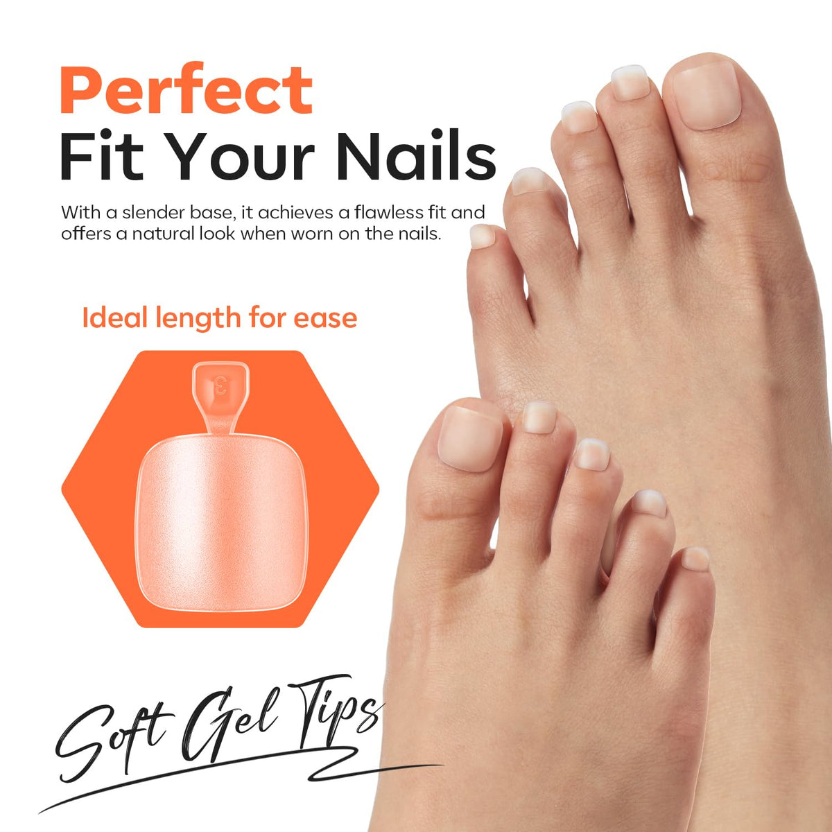 Variété de styles d'ongles de pieds en gel souple