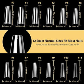 Variété de tailles des Gel Tips Ongles Coffin UNA GELLA