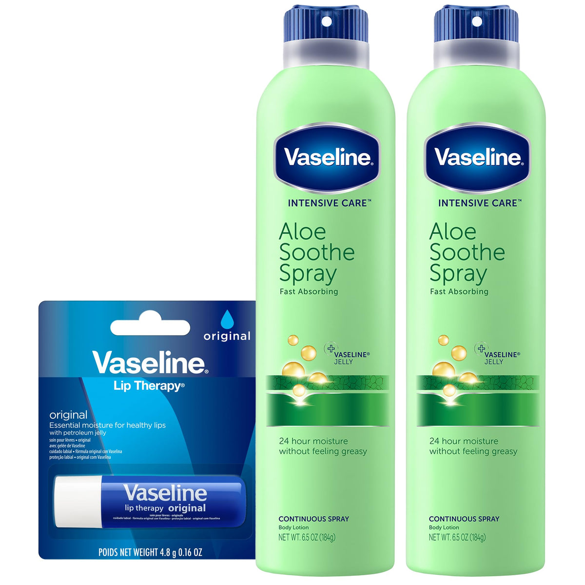 Vaseline Aloe Soothe Spray 6,5 oz avant de l'application