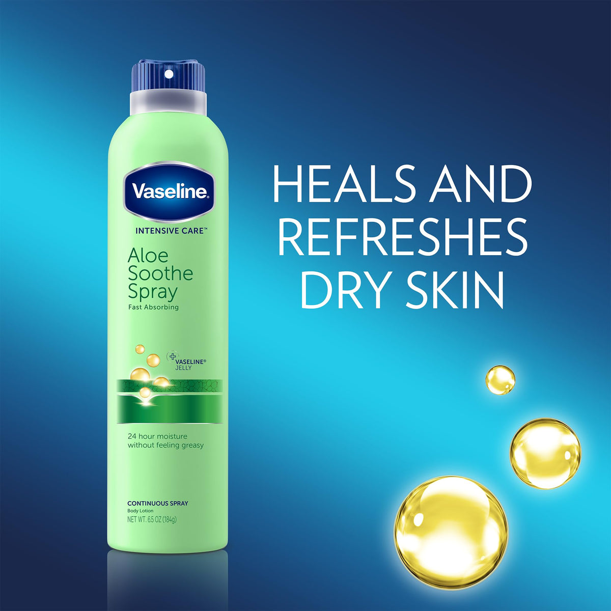 Vaseline Aloe Soothe Spray 6,5 oz vue de côté