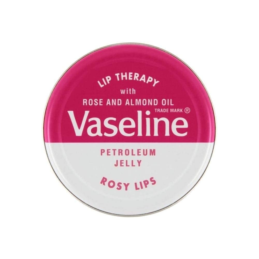 Vaseline Baume à Lèvres Rosy Lips 20g ouverture du pot avec texture onctueuse