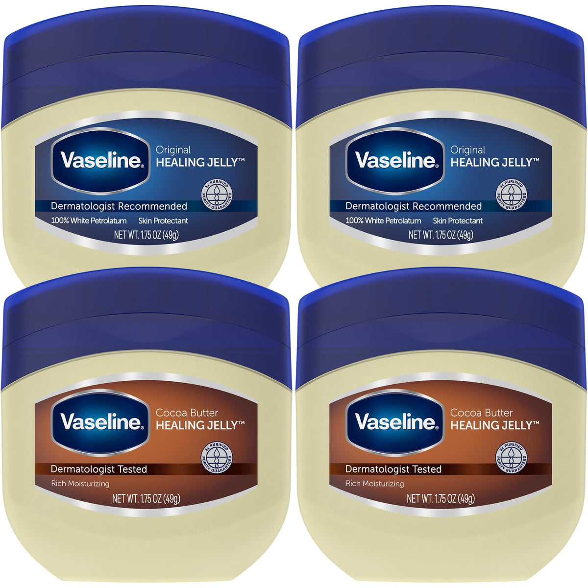 Vaseline Gelée de Pétrole Original 1,75 Oz, pot ouvert
