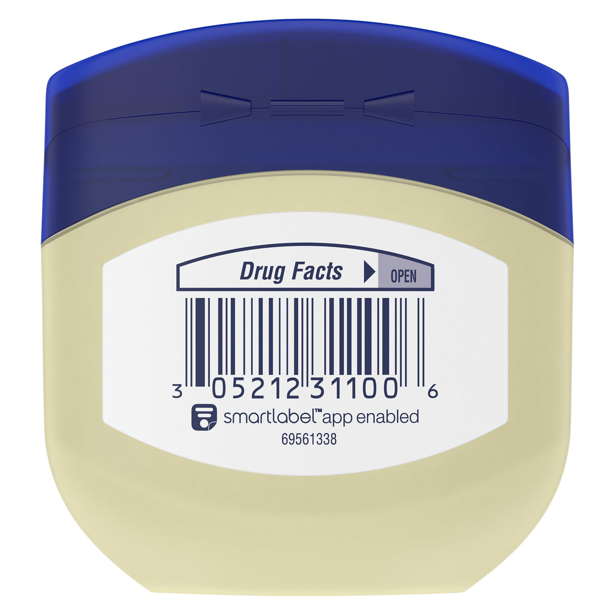 Vaseline Gelée de Pétrole Originale 1,75 oz à côté d'un produit de soin
