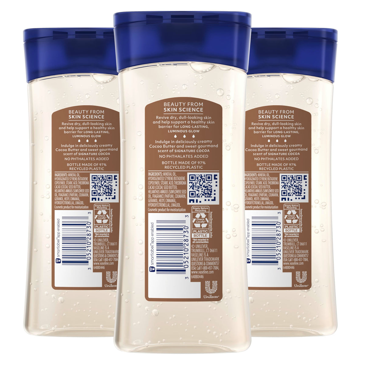 Vaseline Huile Corporelle Cocoa Radiant 680g emballage