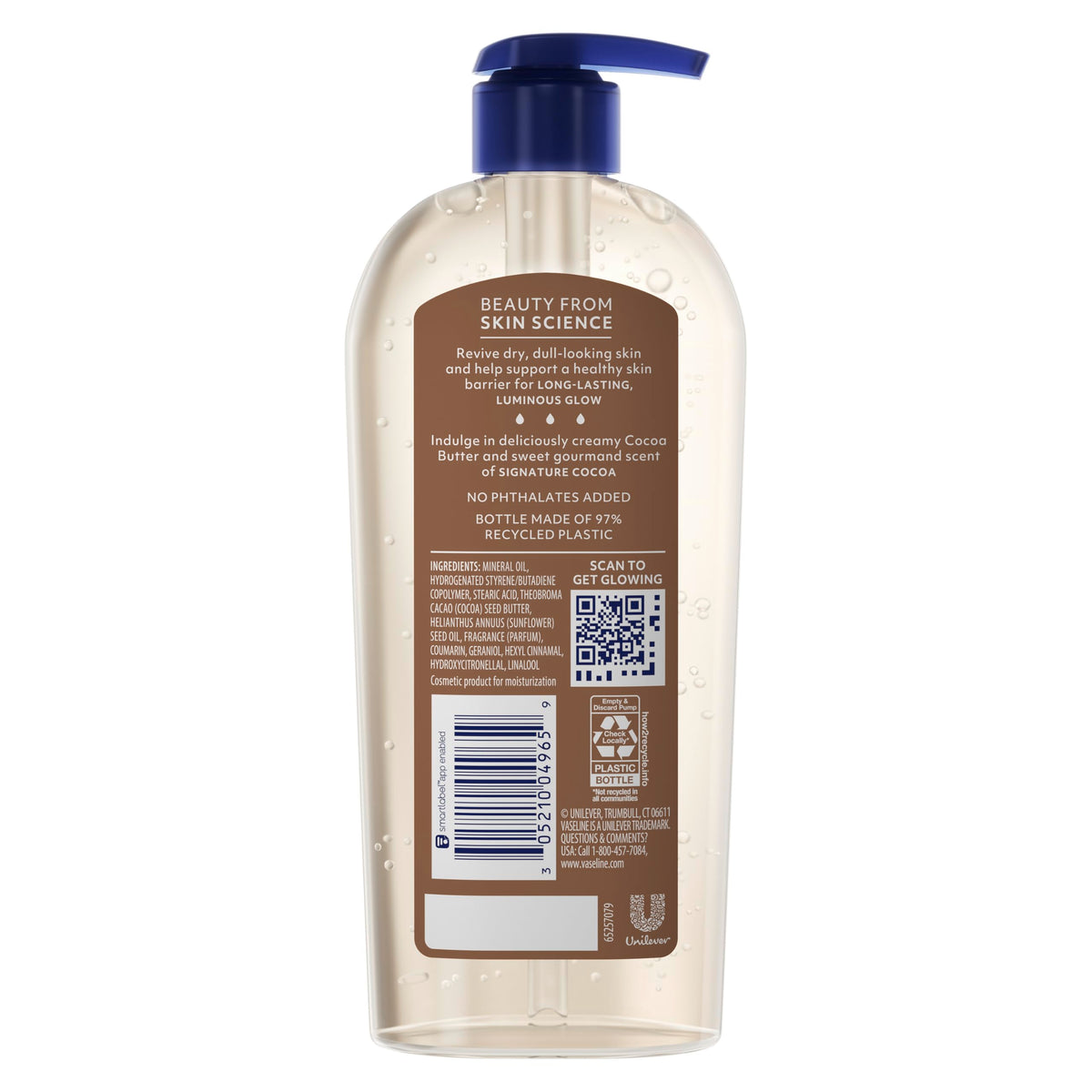 Vaseline Huile de Corps au Cacao 349g avec texture huileuse
