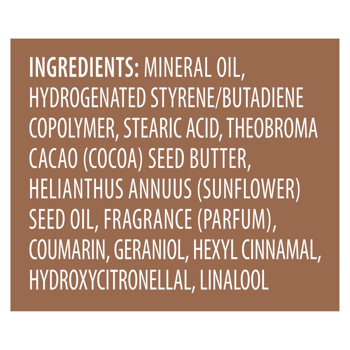 Vaseline Huile de Corps Radiant au Cacao 349g avec ingrédients