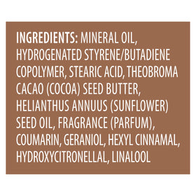 Vaseline Huile de Corps Radiant au Cacao 349g avec ingrédients