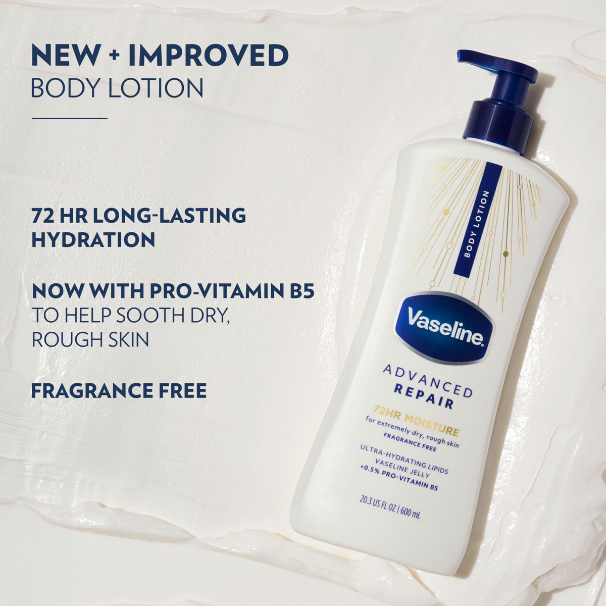 Vaseline Lotion 20,3 oz avec étiquette visible