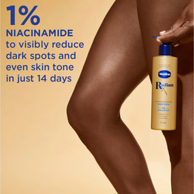 Vaseline Lotion Nourrissante Radiant X 399g montrant les ingrédients principaux