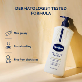 Vaseline Lotion Réparatrice Avancée dans un cadre de salle de bain