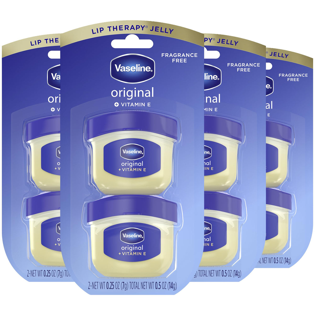 Vaseline Mini Baume à Lèvres 8 pots de 7 g en vue de face
