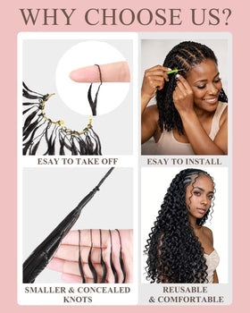 VDZ Cheveux Crochets Humains 20 Pouces texture ondulée profonde