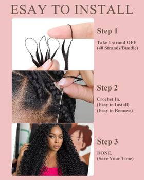 VDZ Cheveux Crochets Humains mise en place sur modèle