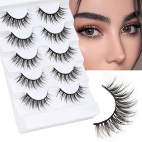 Veleasha Faux Cils Cat Eye G2-B, 5 paires en fibres de fausse fourrure, vue avant