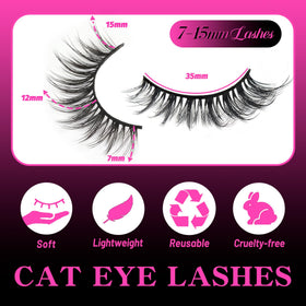 Veleasha Faux Cils Cat Eye G2-B, présentation du produit dans son emballage