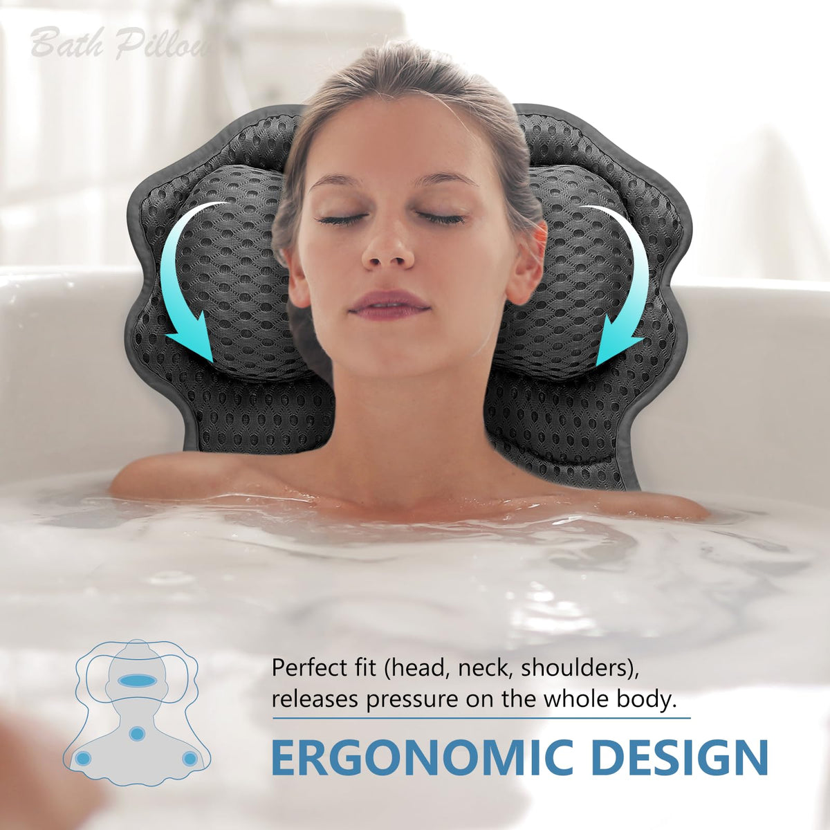 Ventouses puissantes sur le coussin de bain SetSail