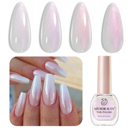 Vernis à ongles AZUREBEAUTY 10ml finition perle blanc vue avant