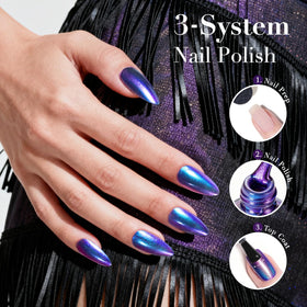 Vernis à ongles AZUREBEAUTY avec effets de couleur changeants sous différents angles