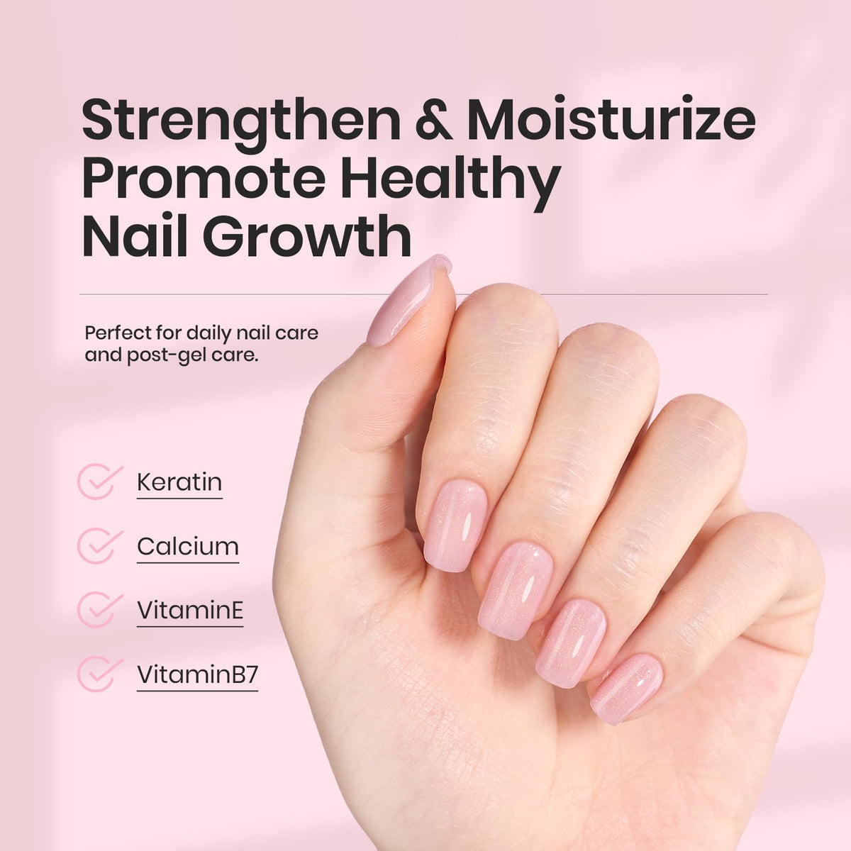 Vernis à Ongles Base Gel Beetles 5 en 1 7,5 ml - application sur ongles