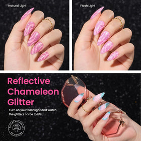 Vernis à ongles beetles chameleon en action sur des ongles