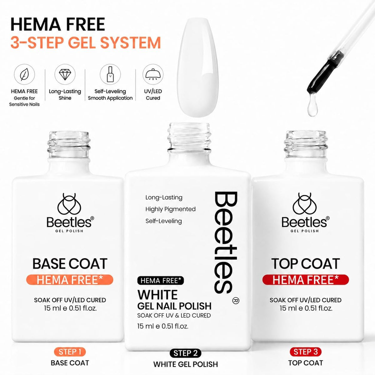 Vernis à ongles blanc applicateur et texture