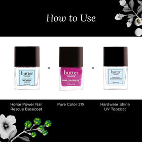 Vernis à ongles butter LONDON Afters 21X sur une table avec accessoires
