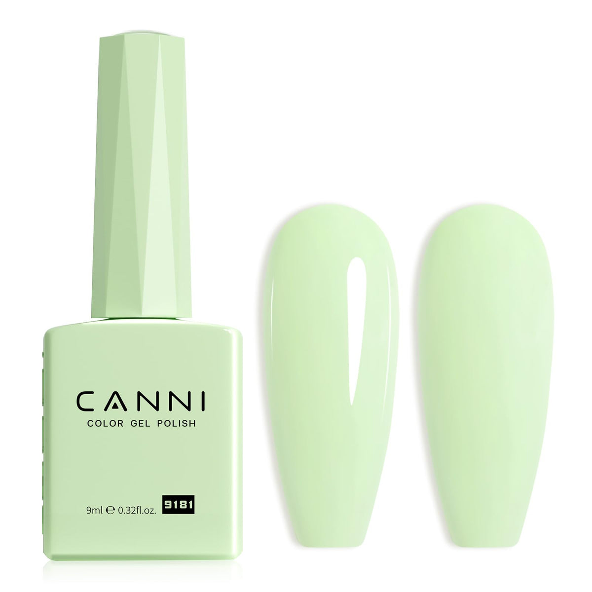 Vernis à ongles CANNI vert menthe en bouteille colorée