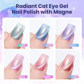 Vernis à ongles Cat Eye de couleur rouge