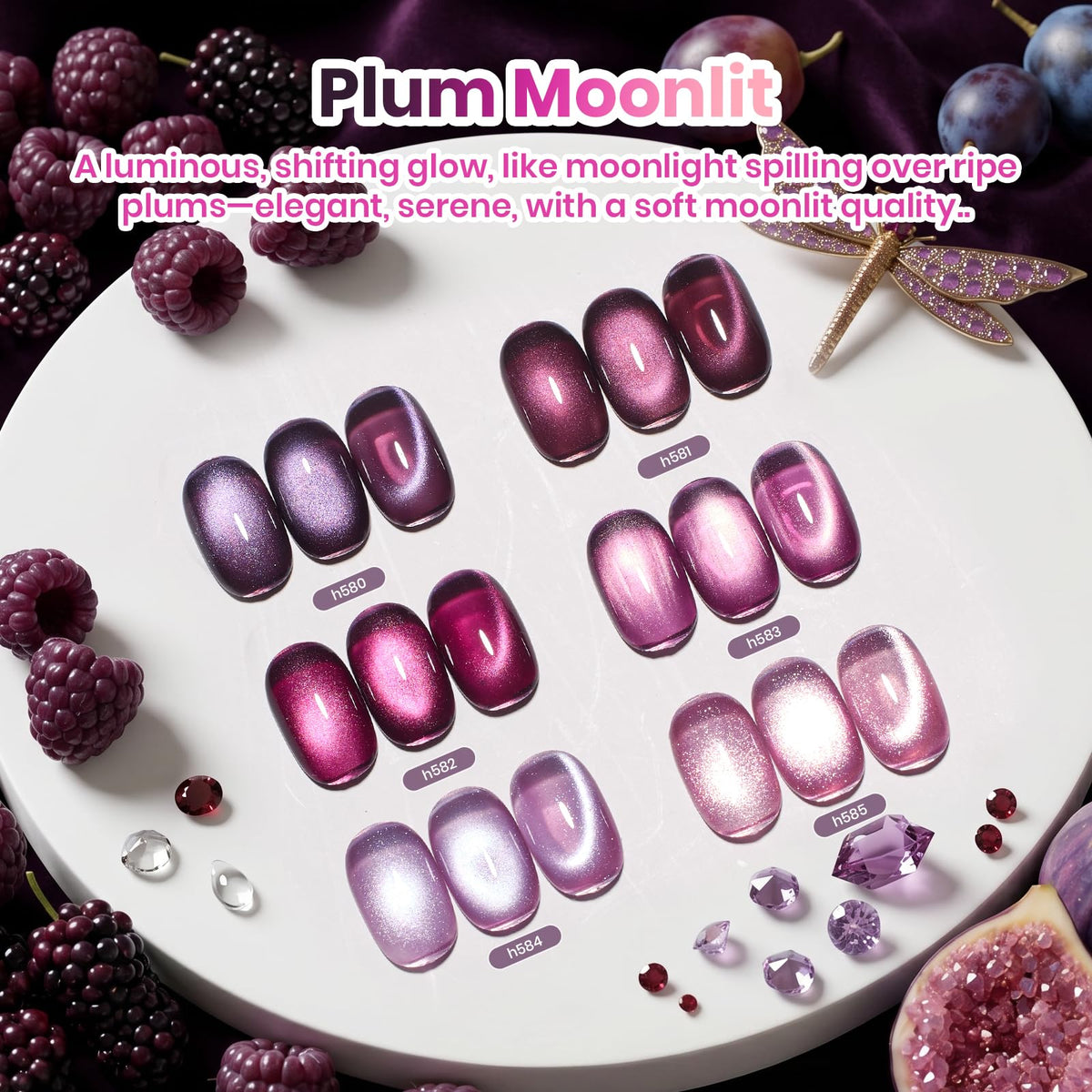 Vernis à ongles Cat Eye Violet avec nuances de prune et lavande
