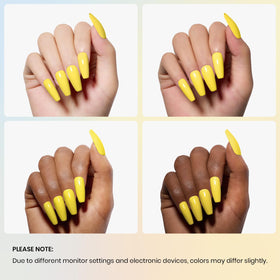 Vernis à Ongles en Gel Jaune 15ML sur un fond éclairé