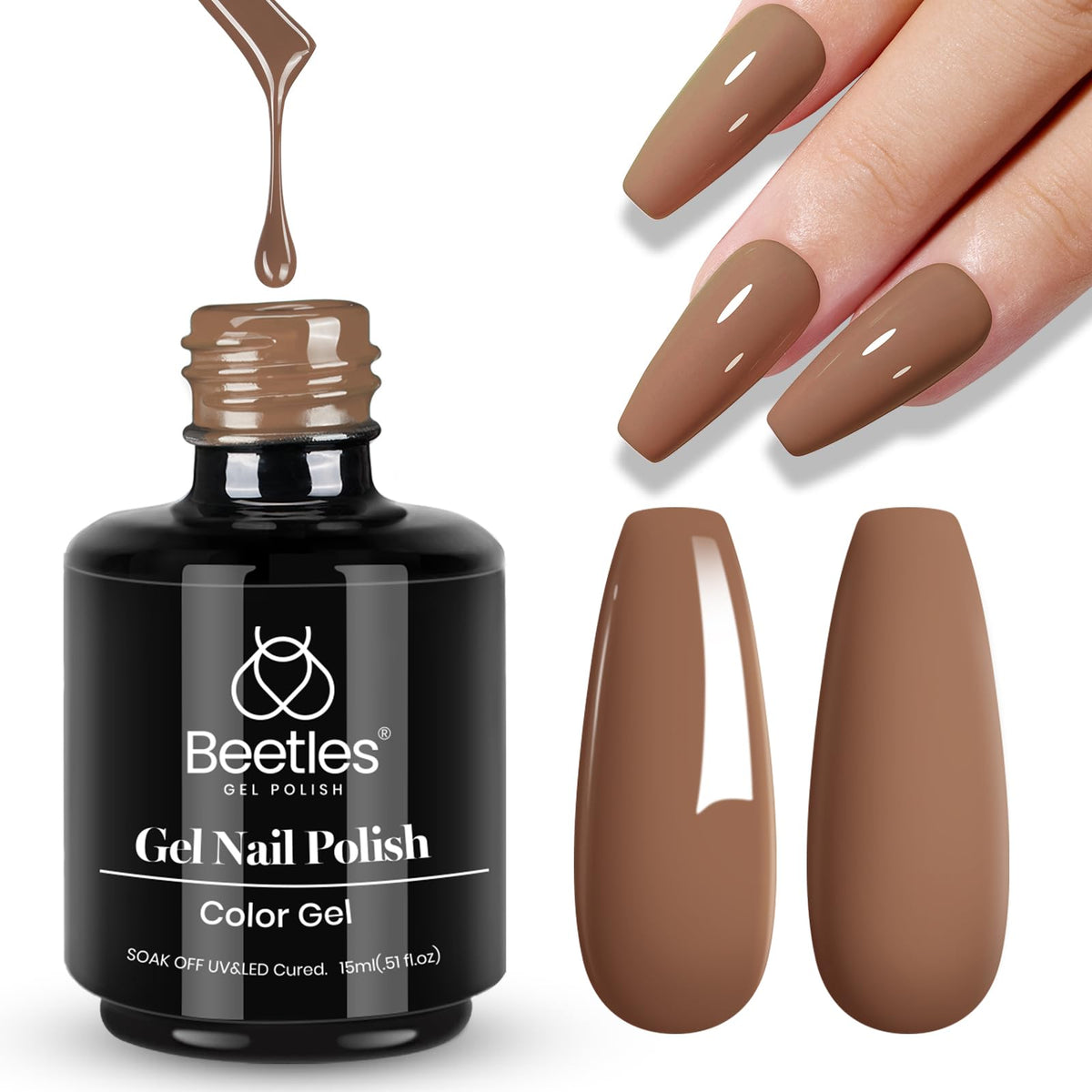 Vernis à ongles en gel Latte Haze sous lumière LED