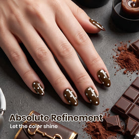 Vernis à Ongles en Gel Marron Chocolat 15ML de beetles, flacon et pinceau