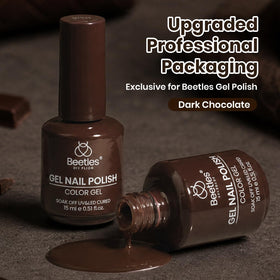 Vernis à Ongles en Gel Marron Chocolat 15ML de beetles, séchage sous lampe LED