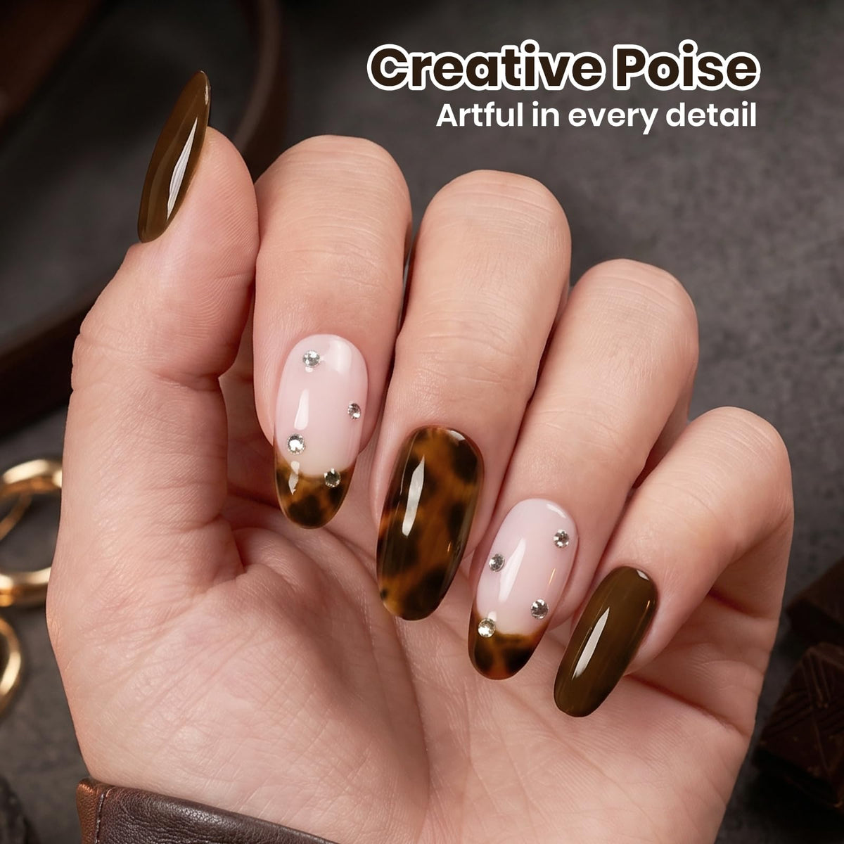 Vernis à Ongles en Gel Marron Chocolat 15ML de beetles, texture du produit