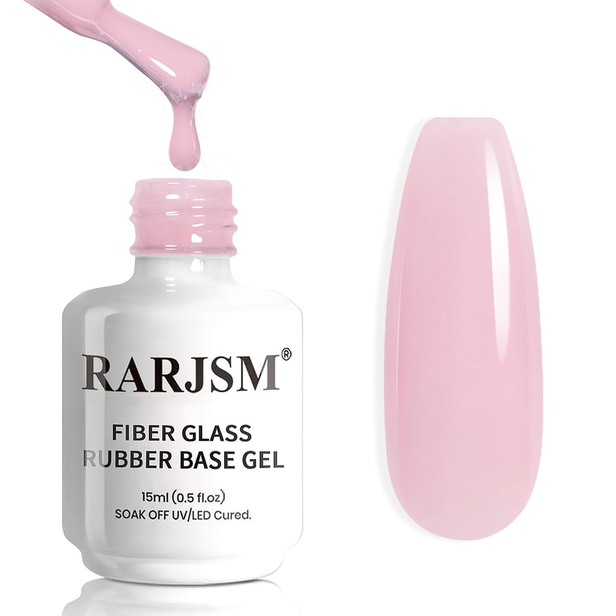 Vernis à ongles gel base RARJSM rose amber 15ml vue de face