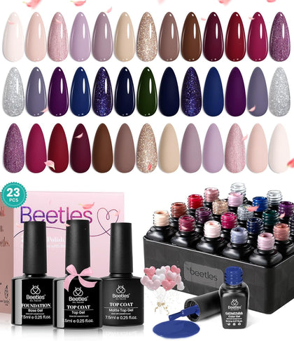 Vernis à ongles gel beetles set de 20 couleurs dans une boîte saisonnière