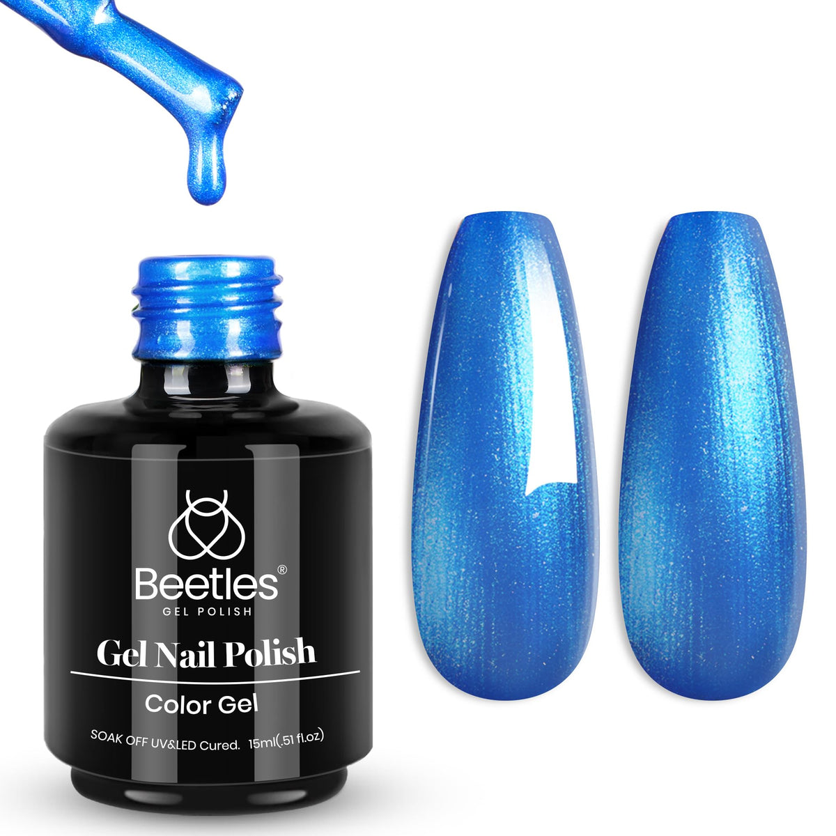 Vernis à ongles gel bleu marine beetles 15ml vue de face