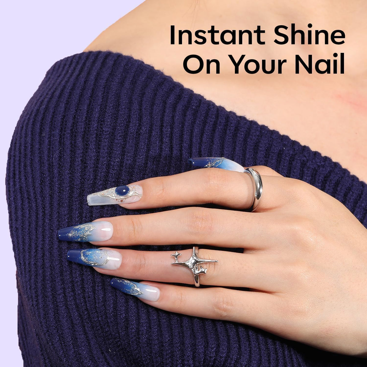 Vernis à ongles gel bleu modelones avec finition brillante