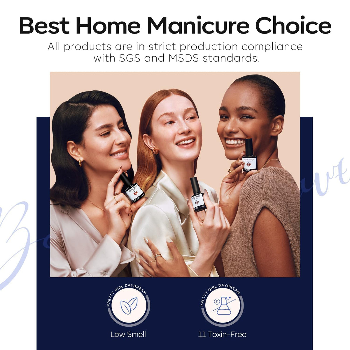 Vernis à ongles gel bleu modelones avec pinceau applicateur