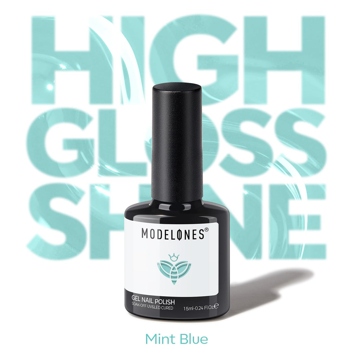Vernis à Ongles Gel Bleu modelones sur un fond élégant