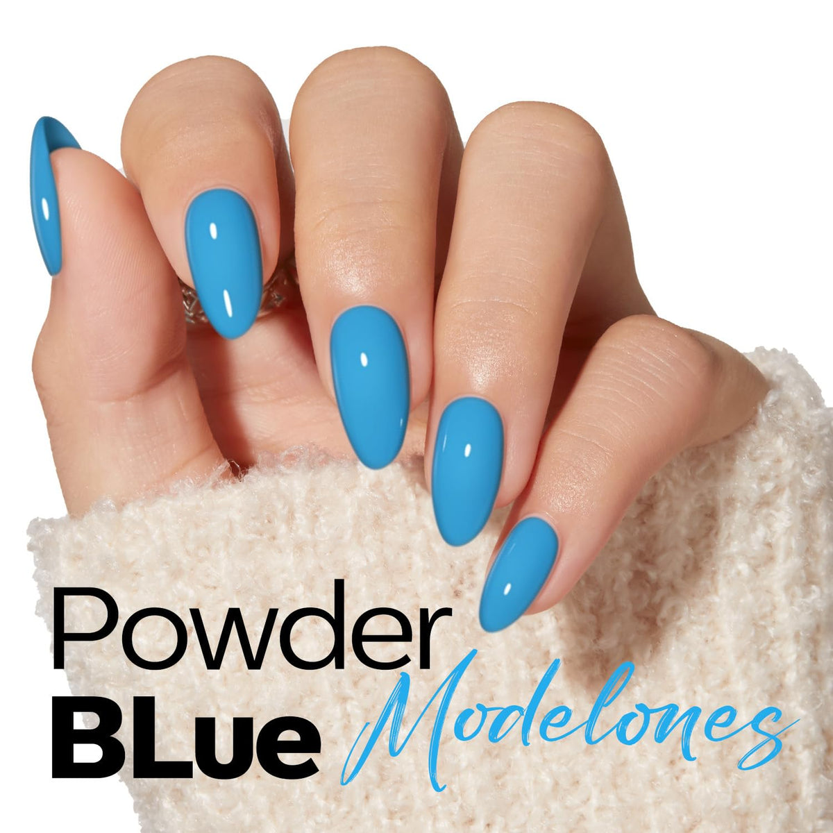 Vernis à ongles gel bleu modelones sur un fond esthétique