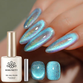 Vernis à ongles gel Born Pretty bleu magnétique 15ML face