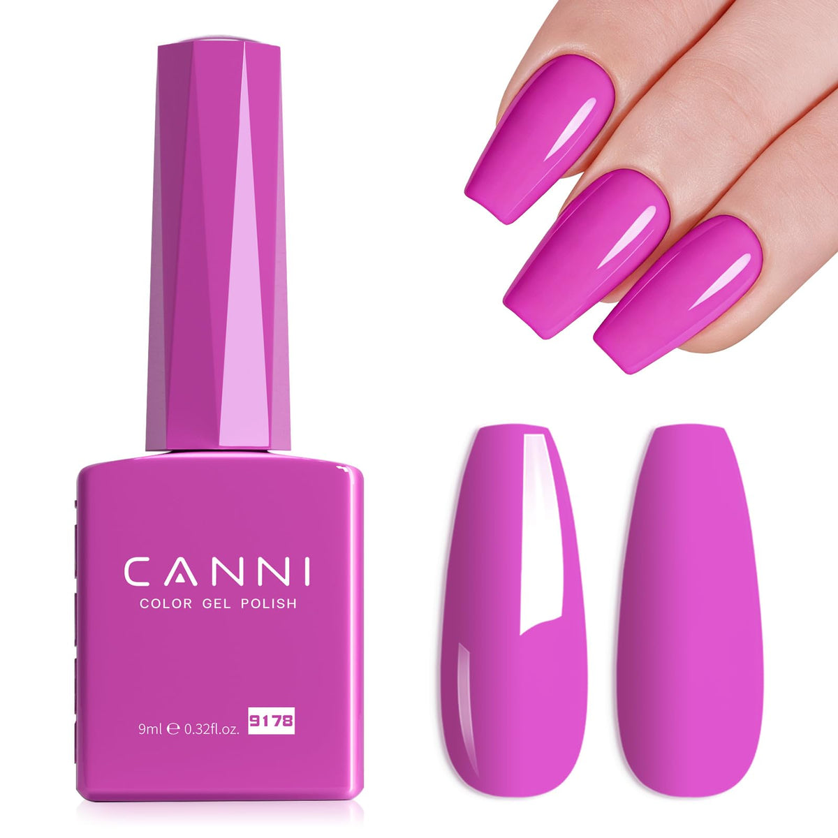 Vernis à ongles gel CANNI 9ml violet néon vue avant