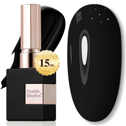 Vernis à ongles gel Double Rhythm 15ML couleur noire, vue avant.